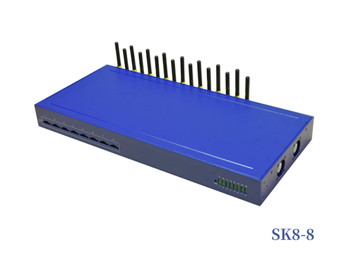 8 Ports GSM VOIP SK Gateway For Call Origination and Termination in GSM
